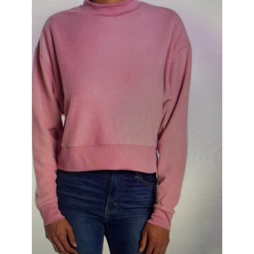 NWT  Abound Mock neck long sleeve crop sweatshirt in pink bloom